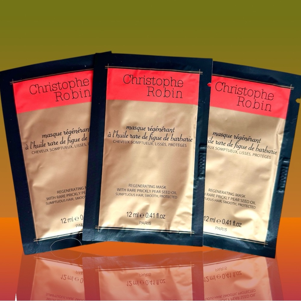 Christophe Robin Regenerating Hair Mask Deluxe Sample x 3- NEW Travel Bundle